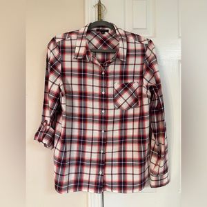 TOMMY HILFIGER Plaid Roll-Tab Shirt